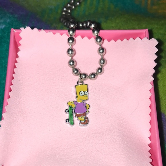 VINTAGE BART SIMPSON CHUNKY BALLCHAIN NECKLACE - Picture 1 of 4